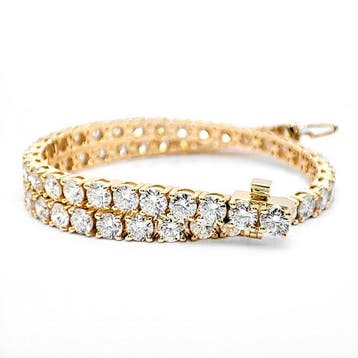Armband - 14 karaat Geel goud - 5.41ct. tw. Diamant, Bijoux, Sacs & Beauté, Bracelets