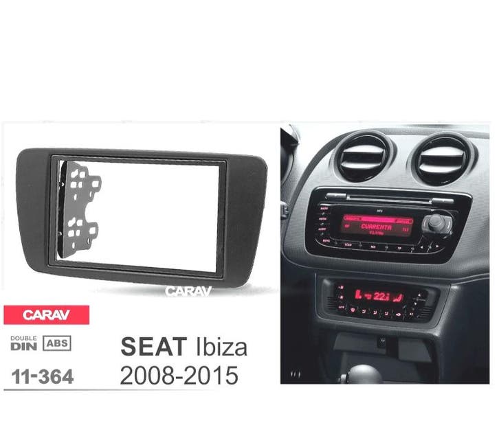 FACADE AUTORADIO 2-DIN NOIR POUR SEAT IBIZA 08-15, Auto diversen, Autoradio's, Verzenden