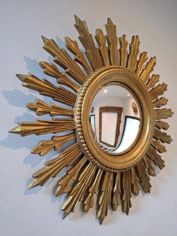 Miroir mural - Résine - Miroir soleil convexe, Antiquités & Art