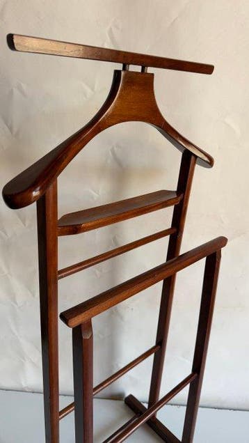 Valet - Dressboy, Double avec « Poche vide » - Bois, Laiton