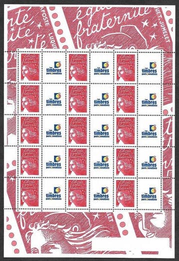 France - Timbres Lot de 13 feuillets Les Timbres, Gestempeld