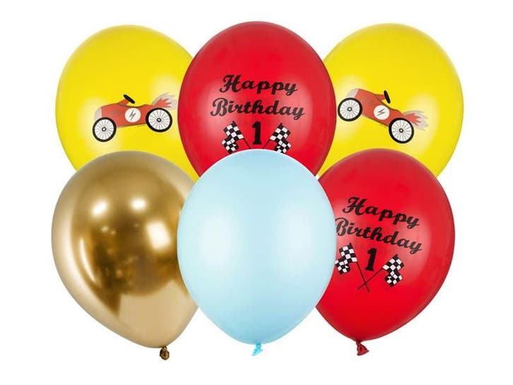 Ballonnen Happy Birthday Race Mix 30cm 6st, Hobby & Loisirs créatifs, Articles de fête, Envoi