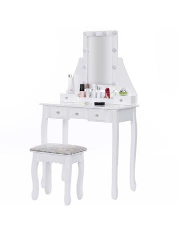 Kaptafel + 5 Lades & Kruk | Tweede kansje | OP = OP, Huis en Inrichting, Tafels | Kaptafels, Verzenden, 100 tot 150 cm, 50 tot 100 cm