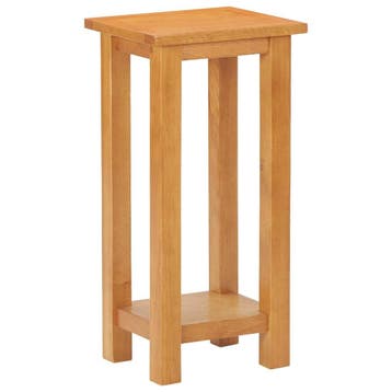 vidaXL Bijzettafel 27x24x55 cm massief eikenhout, Huis en Inrichting, Verzenden, Nieuw