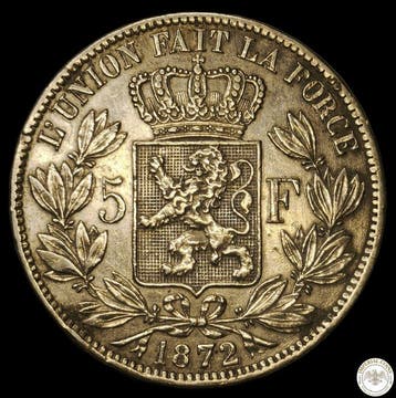 Belgique. Léopold II. 5 Francs 1872 (Sans prix de réserve)