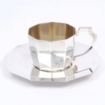 Delheid Frères - Art-Deco - Tasse et soucoupe (2) - Argent