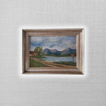 École allemande (XX) - Berglandschaft am See