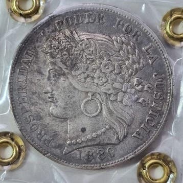 Peru. Republic. 5 Pesetas 1880 (Zonder minimumprijs)