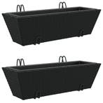 Plantenbak 2st poly rattan | Retour Deal | 36% korting, Overige materialen, Minder dan 30 cm, Nieuw, 60 tot 100 cm