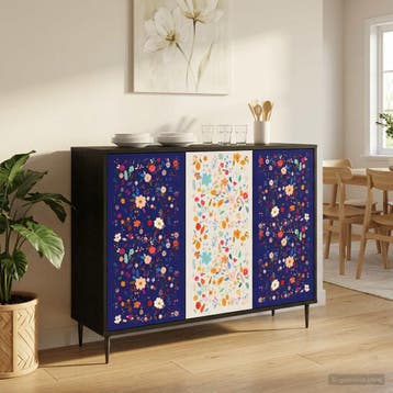 vidaXL Dressoir MAINZ Zwart eiken 102 x 33 x 76 cm Bewerkt, Verzenden, Nieuw
