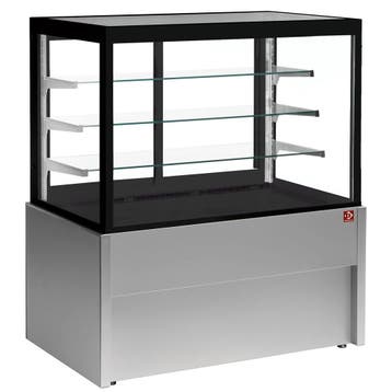 Neutrale Vitrine | Zwart/Grijs | 4 Niveaus | Schuifdeuren |, Verzenden