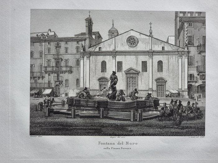 Domenico Amici (1808-1871) - Lot. of 2 filigrana Fontana, Antiek en Kunst, Antiek | Overige Antiek