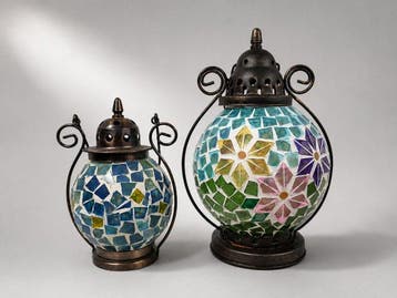 Lamp (2) - glas en metaal