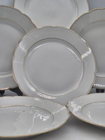 Seltmann Weiden – 6er-Set Teller – Porzellan mit Goldrand -