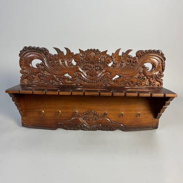Rek - Art Nouveau - Luxe Djokja houtsnijwerk Kop en