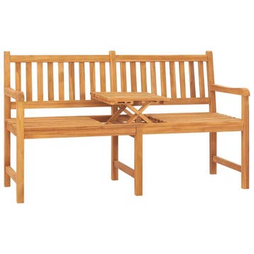 vidaXL Tuinbank met tafel 3-zits 150 cm massief teakhout, Verzenden, Nieuw