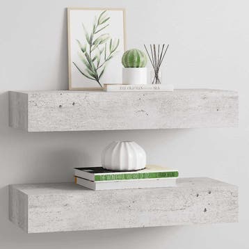 vidaXL Wandschappen 2 st met lade 60x23,5x10 cm MDF, Huis en Inrichting, Verzenden, Nieuw