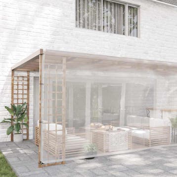 vidaXL Doorzichtig zeildoek met zeilringen 6x12 m, Verzenden, Nieuw