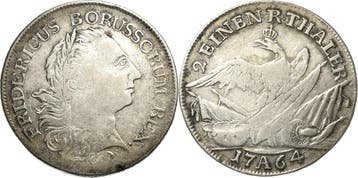 1/2 taler, daalder 1764, Brandenburg-Pruisen Friedrich Ii..., Verzenden, België
