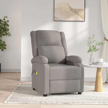 vidaXL Massagestoel elektrisch stof taupe, Verzenden, Nieuw