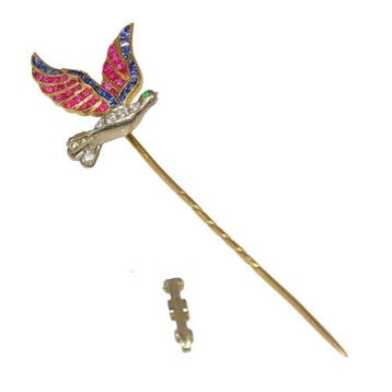 Bijou broche - 18 carats Or jaune - 0.12ct. tw. Diamant