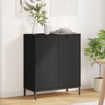 vidaXL Dressoir Zwart 69,5 x 33 x 82 cm Bewerkt hout, Verzenden, Nieuw