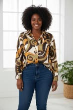 Ophilia blouse Jazz print1=42Maat 42/44 (L), Kleding | Dames, Verzenden, Nieuw, Maat 42/44 (L), Overige kleuren