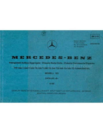 1981 MERCEDES BENZ E-KLASSE ONDERDELENHANDBOEK (CHASSIS |