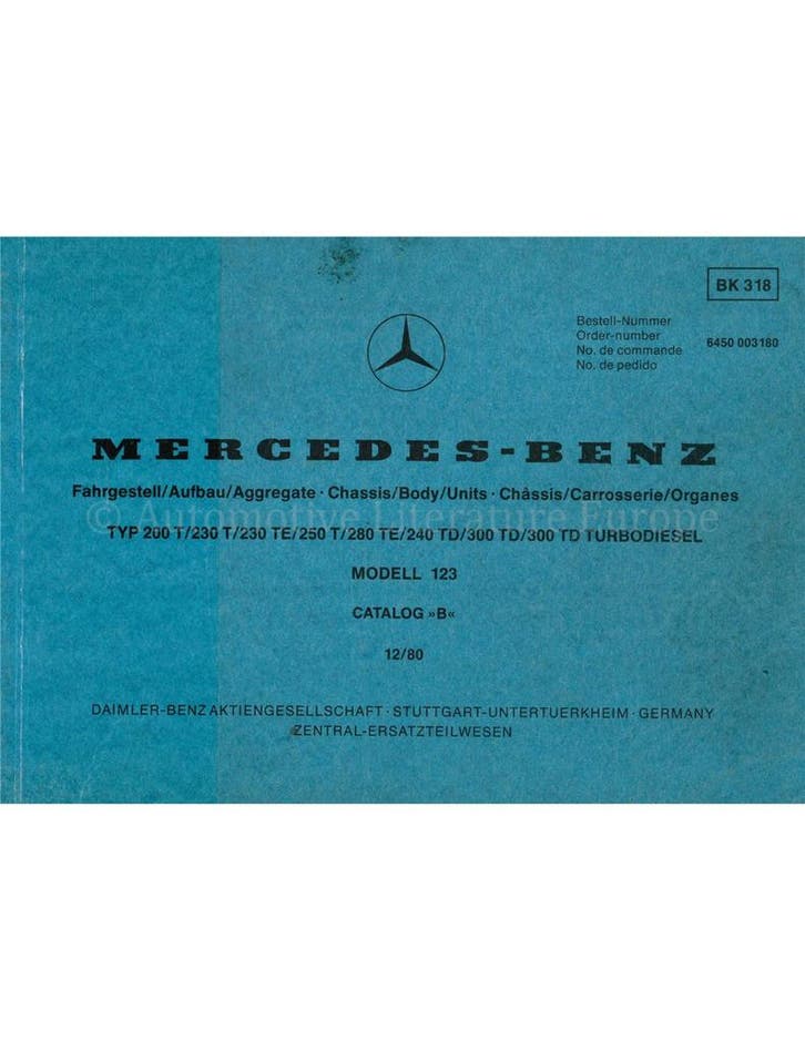 1981 MERCEDES BENZ E-KLASSE ONDERDELENHANDBOEK (CHASSIS |, Autos : Divers, Modes d'emploi & Notices d'utilisation