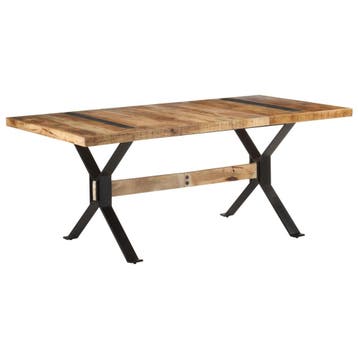 vidaXL Eettafel 180x90x76 cm ruw mangohout, Verzenden