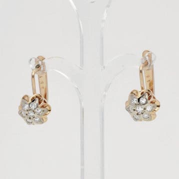 Boucles doreilles - 14 carats Or rose Diamant (Naturelle), Nieuw