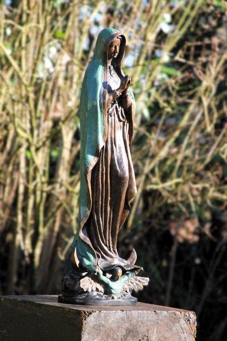 sculptuur, moeder maria - 76 cm - Koud geverfd brons, Antiek en Kunst, Kunst | Designobjecten