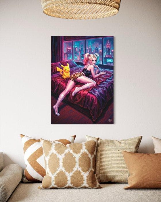 SDIMART 1996 - Harley Quinn and Pikachu Neon Night Vibes, Consoles de jeu & Jeux vidéo, Consoles de jeu | Accessoires Autre