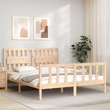 vidaXL Bedframe zonder matras massief grenenhout 160x200 cm, Maison & Meubles, Verzenden