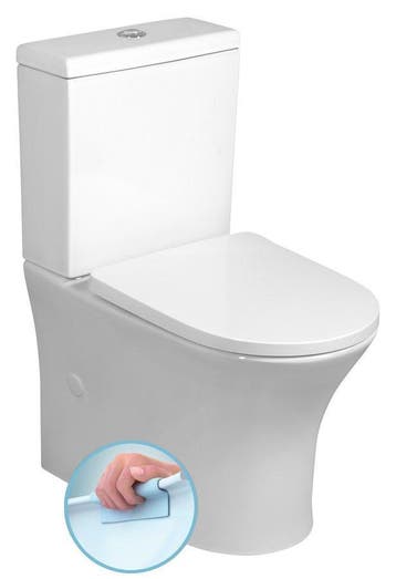 BWS Leon Duoblok Rimless Glans Wit Diepspoel Incl. Zitting, Doe-het-zelf en Bouw, Ophalen of Verzenden, Nieuw, Overige typen