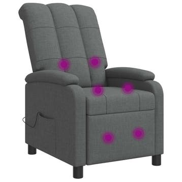 vidaXL Massage Relaxstoel Donkergrijs Stof, Verzenden