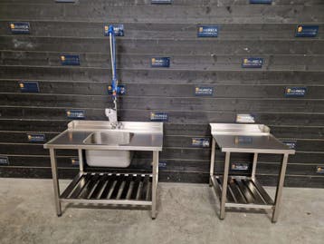 Aan- en afvoertafel | wastafel | 120cm | RVS | horeca, Nieuw in verpakking, Inox Meubilair