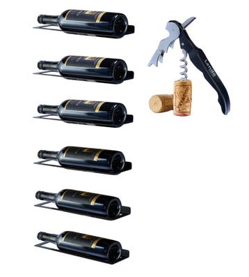 Présentoir à vin Lendo Online Wall 6 bouteilles en acier, Maison & Meubles