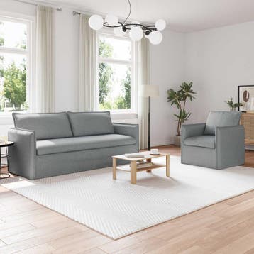 vidaXL bank / zetelstel 2 st Lichtgrijs Stof, Verzenden