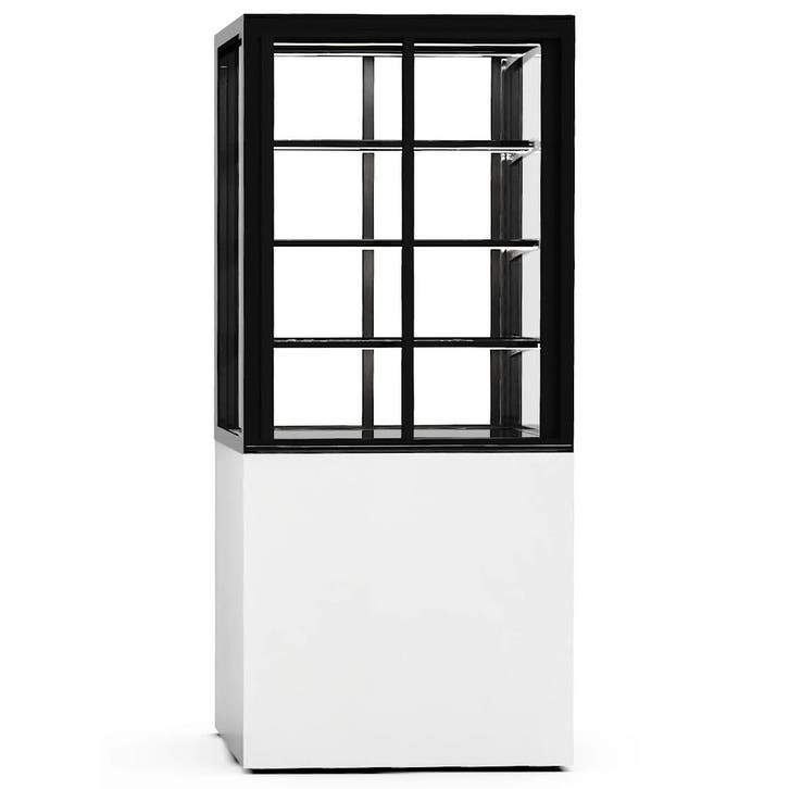 Neutrale Vitrine | INTEGRA | Wit/Zwart | 4 Niveaus |, Zakelijke goederen, Horeca | Keukenapparatuur, Nieuw in verpakking, Verzenden