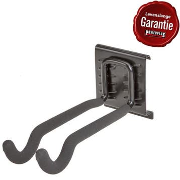 Dubbele wandhaak zwart 20 x 6 cm. tuingereedschap ophangen -, Ophalen of Verzenden, Nieuw