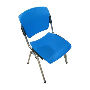 Gebruikte stapelbare kunststof stoel blauw per stuk, Ophalen of Verzenden, Nieuw in verpakking