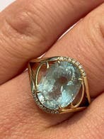 Bague - 14 carats Or jaune - 4.06ct. tw. Aigue-marine -, Bijoux, Sacs & Beauté