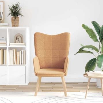 vidaXL Fauteuil Beige 62 x 67 x 95,5 cm Sherpa Stof, Verzenden, Nieuw