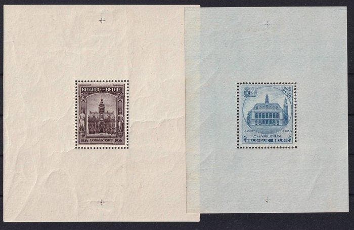 België 1936/1938 - Blokken Borgerhout, Charleroi, Ysaye,, Postzegels en Munten, Postzegels | Europa | België