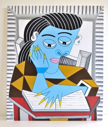 Vincenzo Amicone (1969) - Ragazza che legge - After Picasso