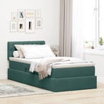 vidaXL Opbergbed met matras met opslag Donkergroen 90 x 190, Verzenden