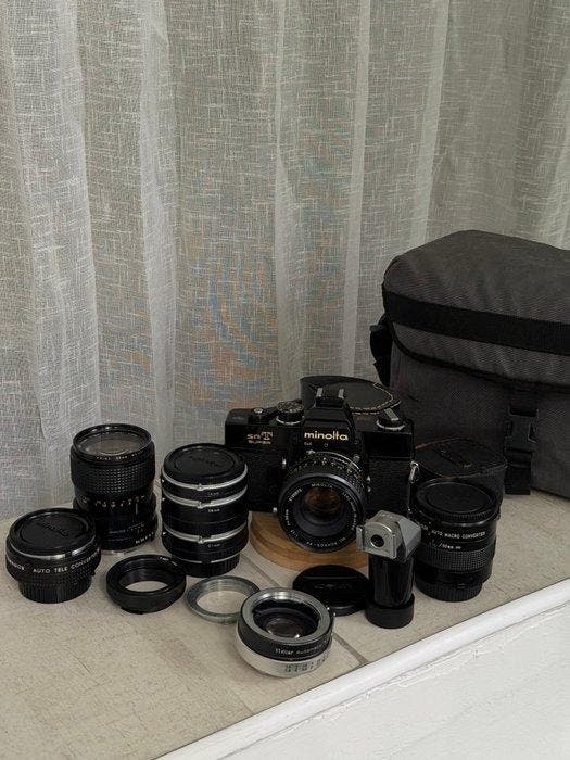 Minolta SRT Super + Rokkor 50mm f/1.7 + Accessories + Macro, Audio, Tv en Foto, Fotocamera's Analoog