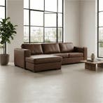 Leren hoekbank Flow - 2 zits arm links + longchair rechts -, Huis en Inrichting, Nieuw, Ophalen of Verzenden, Modern, 200 tot 250 cm