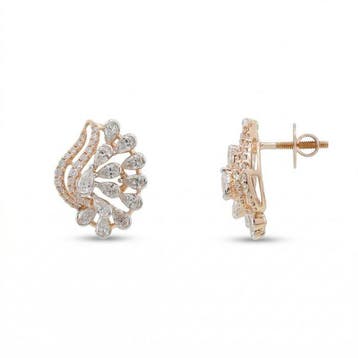 Oorbellen - 18 karaat Roségoud - 1.21ct. tw. Diamant